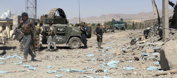 Security forces are deployed to the site of a suicide attack between Taliban insurgents and government forces near the main police station in eastern Paktia province (File) - Sputnik International