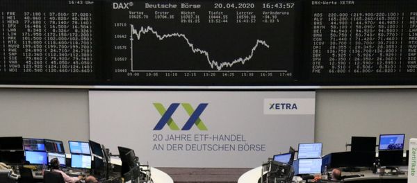 The German share price index DAX graph is pictured at the stock exchange in Frankfurt, Germany, April 20, 2020 - Sputnik International
