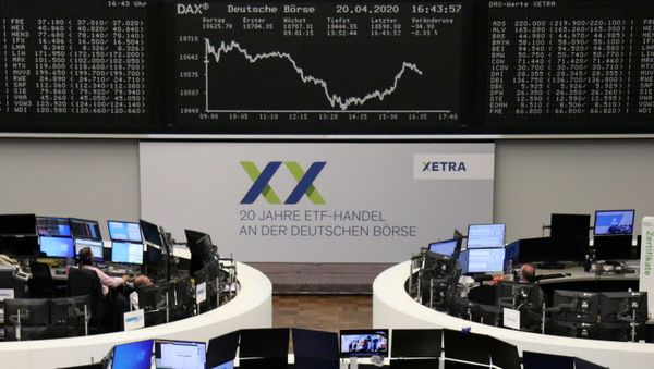 The German share price index DAX graph is pictured at the stock exchange in Frankfurt, Germany, April 20, 2020 The German share price index DAX graph is pictured at the stock exchange in Frankfurt, Germany, April 20, 2020 - Sputnik International