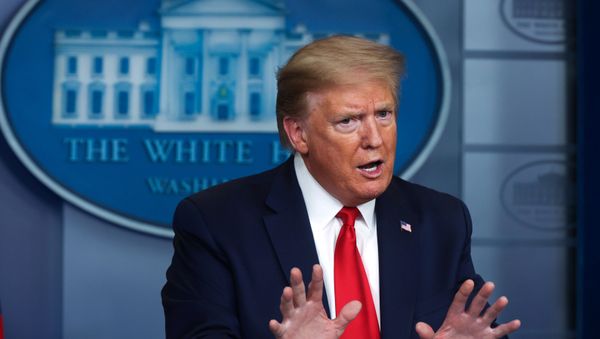 U.S. President Donald Trump addresses the daily coronavirus task force briefing at the White House in Washington, U.S., April 22, 2020. REUTERS/Jonathan Ernst - Sputnik International