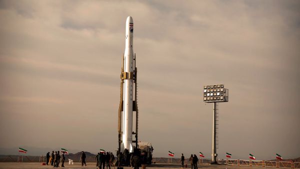A first military satellite named Noor is seen to be launched into orbit by Iran's Revolutionary Guards Corps, in Semnan, Iran April 22, 2020.  - Sputnik International