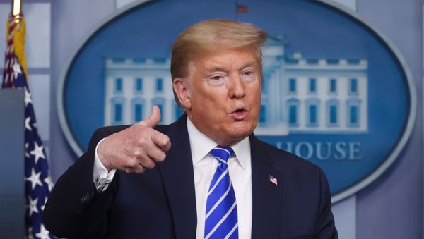 U.S. President Donald Trump addresses the daily coronavirus task force briefing at the White House in Washington, U.S., April 23, 2020.  - Sputnik International