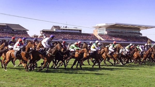Tape goes up signalling the start of the 155th Grand National at Aintree in Liverpool. Jockey Jim Culloty, riding 20-1 shot Bindaree, beat Richard Johnson, who was riding What's Up Boys, by a length and three quarters.      Culloty, who won the Cheltenham Gold Cup a few weeks earlier, got to ride Bindaree after an injury to fellow jockey Jamie Goldstein.      Bindaree looked to be in trouble after being overtaken by What's Up Boys over the last fence but Culloty manoeuvred him back into the lead to pick up the win and collect 290,000 pounds  ($355,540) in prize money.  - Sputnik International