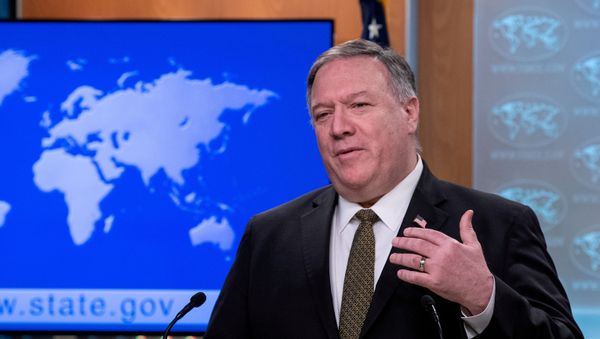 U.S. Secretary of State Mike Pompeo speaks at a press briefing at the State Department in Washington, U.S., April 22, 2020. - Sputnik International