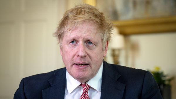Prime Minister Boris Johnson thanks the NHS in a video message on Easter Sunday, in 10 Downing Street, London, Britain, April 12, 2020.   - Sputnik International