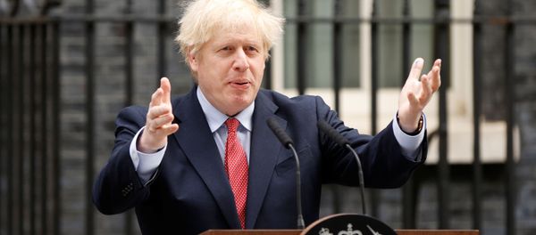 Britain's Prime Minister Boris Johnson speaks outside Downing Street after recovering from the coronavirus disease (COVID-19), London, Britain, April 27, 2020 - Sputnik International