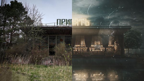 Photos of Pripyat, Ukraine after the Chernobyl disaster (left) and the artist's impression (right) of how the city would look if the disaster never happened Photos of Pripyat, Ukraine after the Chernobyl disaster (left) and the artist's impression (right) of how the city would look if the disaster never happened - Sputnik International