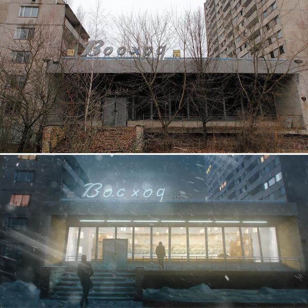 Voskhod self-service shop in Pripyat, Ukraine after the Chernobyl disaster (left) and the artist's impression (right) of how it would look if the disaster never happened Voskhod self-service shop in Pripyat, Ukraine after the Chernobyl disaster (left) and the artist's impression (right) of how it would look if the disaster never happened - Sputnik International