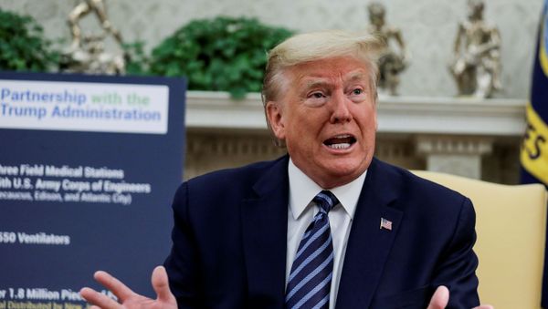 U.S. President Donald Trump speaks about the Trump administration's coronavirus response during a meeting with New Jersey Governor Phil Murphy in the Oval Office at the White House in Washington, U.S., April 30, 2020 - Sputnik International