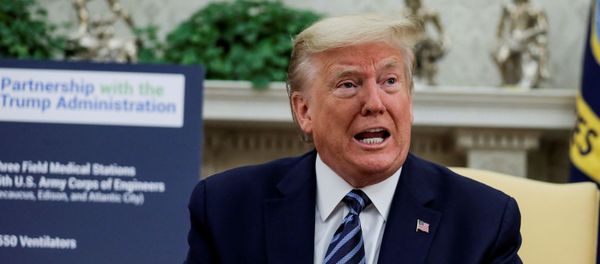 U.S. President Donald Trump speaks about the Trump administration's coronavirus response during a meeting with New Jersey Governor Phil Murphy in the Oval Office at the White House in Washington, U.S., April 30, 2020 - Sputnik International