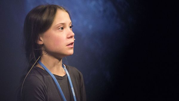 Greta Tunberg at a press conference before the March for Climate protest in Madrid. - Sputnik International