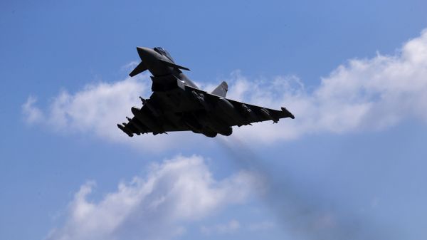 In this Thursday, Sept. 22, 2016 photo, a Typhoon aircraft takes off from RAF, Akrotiri, British air forces for a mission in Iraq. In this Thursday, Sept. 22, 2016 photo, a Typhoon aircraft takes off from RAF, Akrotiri, British air forces for a mission in Iraq. - Sputnik International