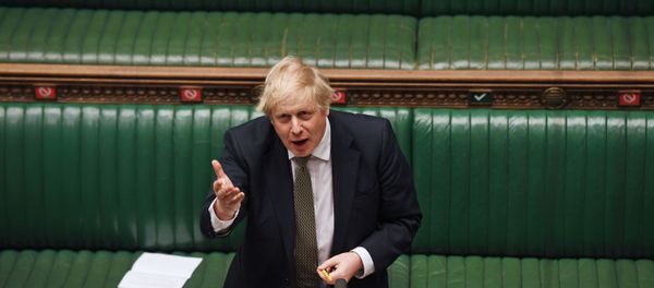 Britain's Prime Minister Boris Johnson speaks during the weekly question time debate in Parliament in London, Britain May 6, 2020 - Sputnik International