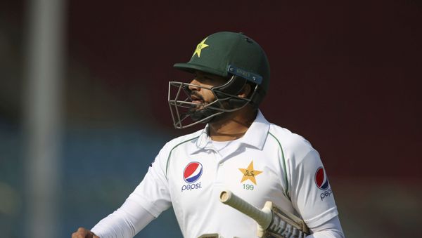 Pakistani captain Azhar Ali walks on his way to pavilion after being bowled by Sri Lankan Vishwa Fernando during the second Test in Karachi, Pakistan, Thursday, Dec. 19, 2019 - Sputnik International