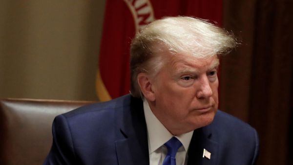 U.S. President Donald Trump meets with senior military leadership and the National Security Team in the Cabinet room at the White House in Washington, U.S., May 9, 2020. - Sputnik International