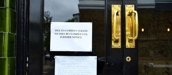 A sign is seen outside The Prince, a pub friends Dominic Townsend and Steve Pond share an apartment above and say are lucky enough to be stuck in during lockdown as the coronavirus disease (COVID-19) continues in London, Britain April 28, 2020. Picture taken April 28, 2020.   - Sputnik International