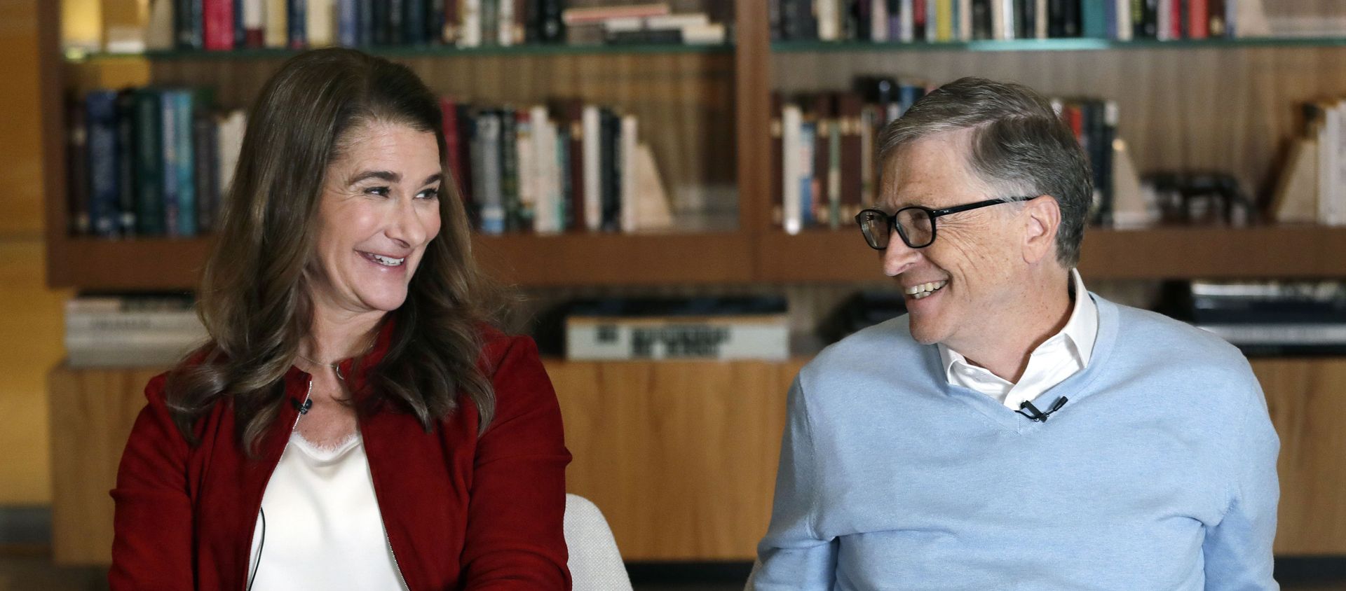 In this Feb. 1, 2019, Bill and Melinda Gates look toward each other and smile while being interviewed in Kirkland, Wash. The couple, whose foundation has the largest endowment in the world, are pushing back against a new wave of criticism about whether billionaire philanthropy is a force for good In this Feb. 1, 2019, Bill and Melinda Gates look toward each other and smile while being interviewed in Kirkland, Wash. The couple, whose foundation has the largest endowment in the world, are pushing back against a new wave of criticism about whether billionaire philanthropy is a force for good - Sputnik International, 1920, 04.05.2021