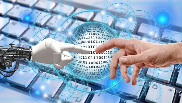 Robotic hand and human hand - Sputnik International