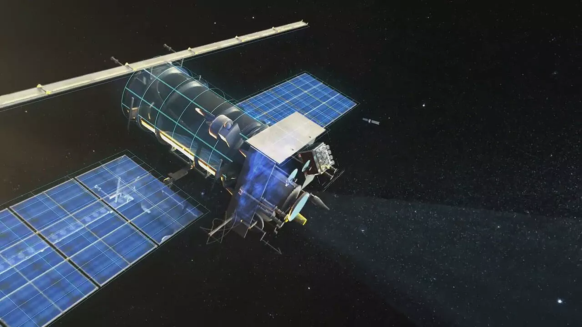 Meteor-M satellite. Rendering provided by Russian Space Systems JSC. Meteor-M satellite. Rendering provided by Russian Space Systems JSC. - Sputnik International, 1920, 13.09.2023
