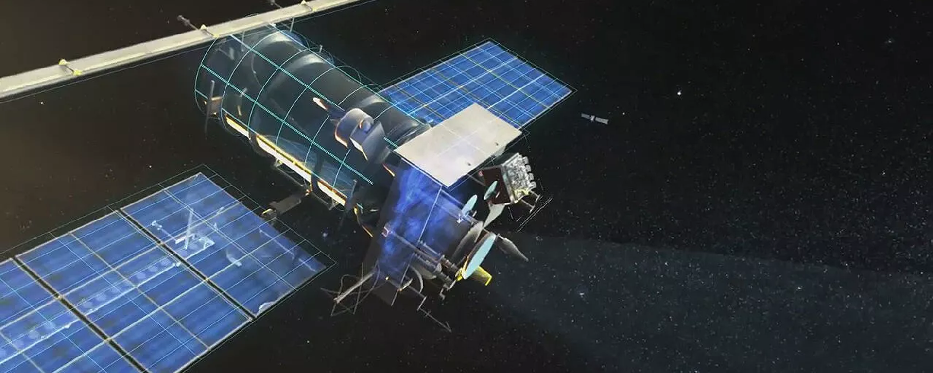 Meteor-M satellite. Rendering provided by Russian Space Systems JSC. Meteor-M satellite. Rendering provided by Russian Space Systems JSC. - Sputnik International, 1920, 13.09.2023