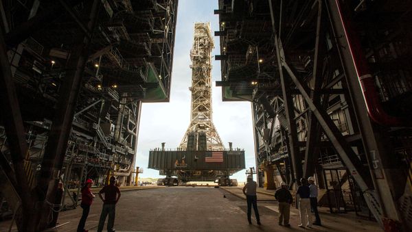 The Artemis launch tower at the Kennedy Space Centre in Cape Canaveral, Florida The Artemis launch tower at the Kennedy Space Centre in Cape Canaveral, Florida - Sputnik International