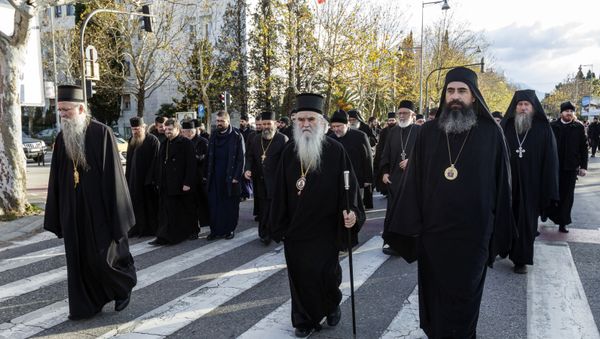 Serbian Orthodox Church clergy in Montenegro in Podgorica - Sputnik International