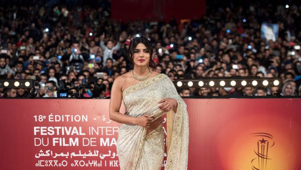 Indian actress Priyanka Chopra attends her tribute on Jemaa El Fnaa square during the 18th Marrakech International Film Festival on December 5, 2019 in Marrakech.  - Sputnik International