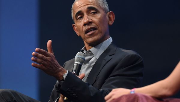 In this file photo taken on September 29, 2019, former US President Barack Obama speaks during the Bits & Pretzels start-ups and founder congress in Munich, Germany - Sputnik International