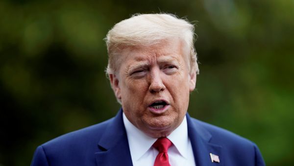 U.S. President Donald Trump speaks to reporters after arriving from Camp David to the White House in Washington, U.S. May 17, 2020. - Sputnik International