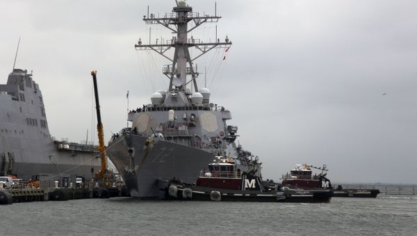 he Arleigh Burke-class destroyer USS Mahan (DDG 72) returns from sea trials Sept. 13. Mahan is wrapping up an Extended Selected Restricted Availability managed by Mid-Atlantic Regional Maintenance Center (MARMC) - Sputnik International