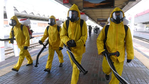 Disinfection of the Leningrad station in Moscow - Sputnik International