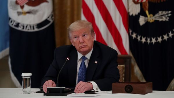 US President Donald Trump participates in a Cabinet meeting on the administration's coronavirus disease (COVID-19) outbreak response in the East Room at the White House, 19 May 2020 - Sputnik International