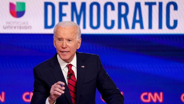 Democratic U.S. presidential candidate and former Vice President Joe Biden speaks during the 11th Democratic candidates debate of the 2020 U.S. presidential campaign, held in CNN's Washington studios without an audience because of the global coronavirus pandemic, in Washington, U.S., March 15, 2020 - Sputnik International