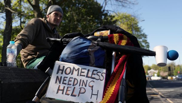 A homeless man is seen in Bradford, as the spread of the coronavirus disease (COVID-19) continues, Britain April 24, 2020 - Sputnik International