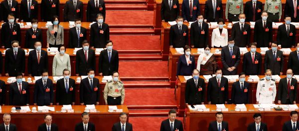 Chinese President Xi Jinping and officials attend the opening session of NPC in Beijing - Sputnik International