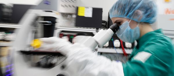 A scientist examines COVID-19 infected cells under a microscope during research for a vaccine against the coronavirus disease (COVID-19) at a laboratory of BIOCAD biotechnology company in Saint Petersburg, Russia May 20, 2020 A scientist examines COVID-19 infected cells under a microscope during research for a vaccine against the coronavirus disease (COVID-19) at a laboratory of BIOCAD biotechnology company in Saint Petersburg, Russia May 20, 2020 - Sputnik International