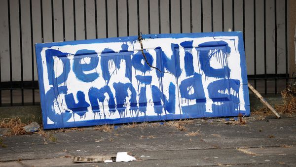 A sign referring to Dominic Cummings is seen on a street in Liverpool,following the outbreak of the coronavirus disease (COVID-19), Liverpool, Britain, May 26, 2020. A sign referring to Dominic Cummings is seen on a street in Liverpool,following the outbreak of the coronavirus disease (COVID-19), Liverpool, Britain, May 26, 2020. - Sputnik International
