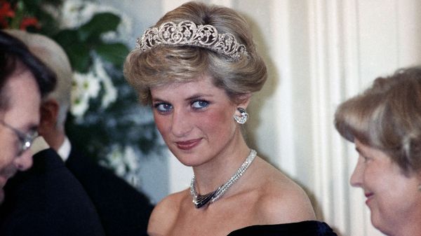 The Princess of Wales is pictured during an evening reception given by the West German President Richard von Weizsacker in honour of the British Royal guests in the Godesberg Redoute in Bonn, Germany on Monday, Nov. 2, 1987 - Sputnik International
