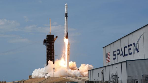 A SpaceX Falcon 9 rocket and Crew Dragon spacecraft carrying NASA astronauts Douglas Hurley and Robert Behnken lifts off during NASA's SpaceX Demo-2 mission to the International Space Station from NASA's Kennedy Space Center in Cape Canaveral, Florida, U.S., May 30, 2020 - Sputnik International