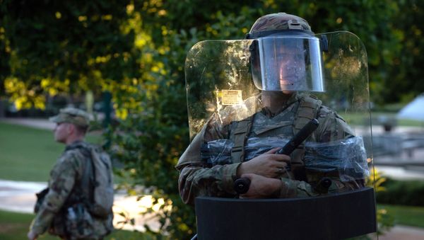 The National Guard protected a barricaded Centennial Olympic Park in Downtown Atlanta during a protest against the death in Minneapolis police custody of African-American man George Floyd, in Atlanta, Georgia, U.S. May 30, 2020 The National Guard protected a barricaded Centennial Olympic Park in Downtown Atlanta during a protest against the death in Minneapolis police custody of African-American man George Floyd, in Atlanta, Georgia, U.S. May 30, 2020 - Sputnik International