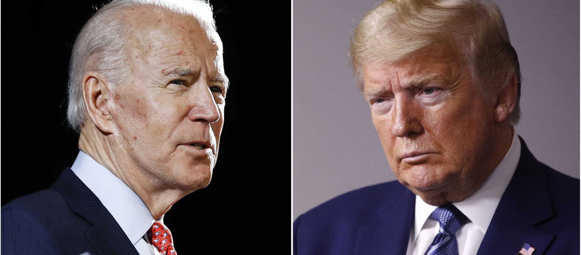 FILE - In this combination of file photos, former vice-president Joe Biden speaks in Wilmington, Delaware, on 12 March 2020, left, and former president Donald Trump speaks at the White House in Washington, DC on 5 April 2020. FILE - In this combination of file photos, former vice-president Joe Biden speaks in Wilmington, Delaware, on 12 March 2020, left, and former president Donald Trump speaks at the White House in Washington, DC on 5 April 2020. - Sputnik International, 1920, 05.09.2021