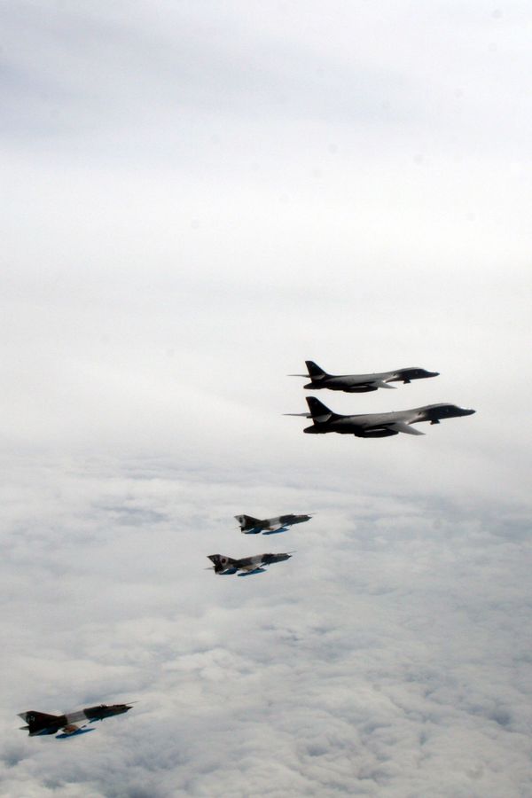 Photos: US B-1B Bombers Test Anti-Ship Missiles, Drill With Ukrainian Sukhoi Jets Over Black Sea Photos: US B-1B Bombers Test Anti-Ship Missiles, Drill With Ukrainian Sukhoi Jets Over Black Sea - Sputnik International
