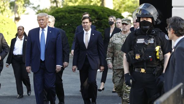 President Donald Trump departs the White House to visit outside St. John's Church, Monday, June 1, 2020, in Washington.  - Sputnik International
