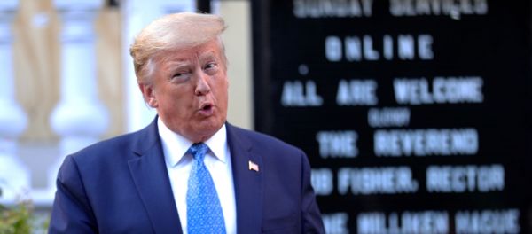U.S. President Donald Trump holds a Bible as he talks to the media while standing in front of St. John's Episcopal Church across from the White House after walking there for a photo opportunity during ongoing protests over racial inequality in the wake of the death of George Floyd while in Minneapolis police custody, outside the White House in Washington, U.S., June 1, 2020 U.S. President Donald Trump holds a Bible as he talks to the media while standing in front of St. John's Episcopal Church across from the White House after walking there for a photo opportunity during ongoing protests over racial inequality in the wake of the death of George Floyd while in Minneapolis police custody, outside the White House in Washington, U.S., June 1, 2020 - Sputnik International