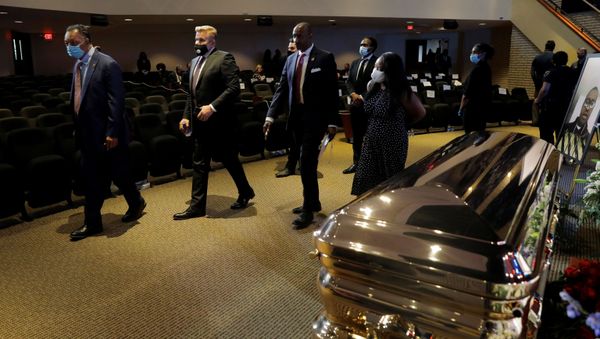 Civil rights activist Reverend Jesse Jackson is seen during a memorial service for George Floyd following his death in Minneapolis police custody, in Minneapolis, in Minneapolis, U.S., June 4, 2020. REUTERS/Lucas Jackson - Sputnik International