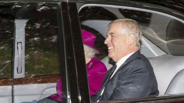 Britain's Queen Elizabeth leaves with her son Prince Andrew, at Crathie Kirk after attending a Sunday morning church service near Balmoral, Scotland, Sunday, Sept. 15, 2019 - Sputnik International