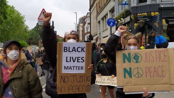 No Justice, No Peace protest in London 6 June 2020 No Justice, No Peace protest in London 6 June 2020 - Sputnik International
