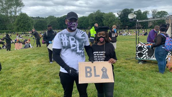 Organisers of Black Lives Matter Demonstration in Holyrood Park, Edinburgh Organisers of Black Lives Matter Demonstration in Holyrood Park, Edinburgh - Sputnik International