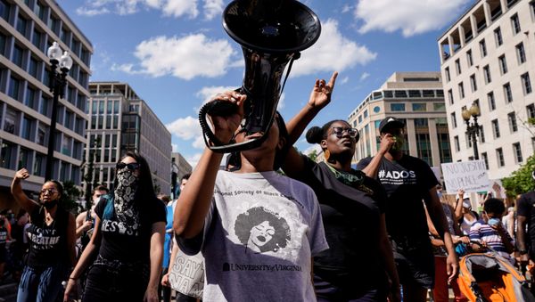 Protesters march against the death in Minneapolis police custody of George Floyd, near the White House in Washington, U.S., June 7, 2020. Protesters march against the death in Minneapolis police custody of George Floyd, near the White House in Washington, U.S., June 7, 2020. - Sputnik International