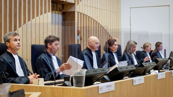 Judges are seen in a courtroom of The Schiphol Judicial Complex, prior to the criminal trial against four suspects in the July 2014 downing of Malaysia Airlines flight MH17, in Badhoevedorp, Netherlands, June 8, 2020 Judges are seen in a courtroom of The Schiphol Judicial Complex, prior to the criminal trial against four suspects in the July 2014 downing of Malaysia Airlines flight MH17, in Badhoevedorp, Netherlands, June 8, 2020 - Sputnik International